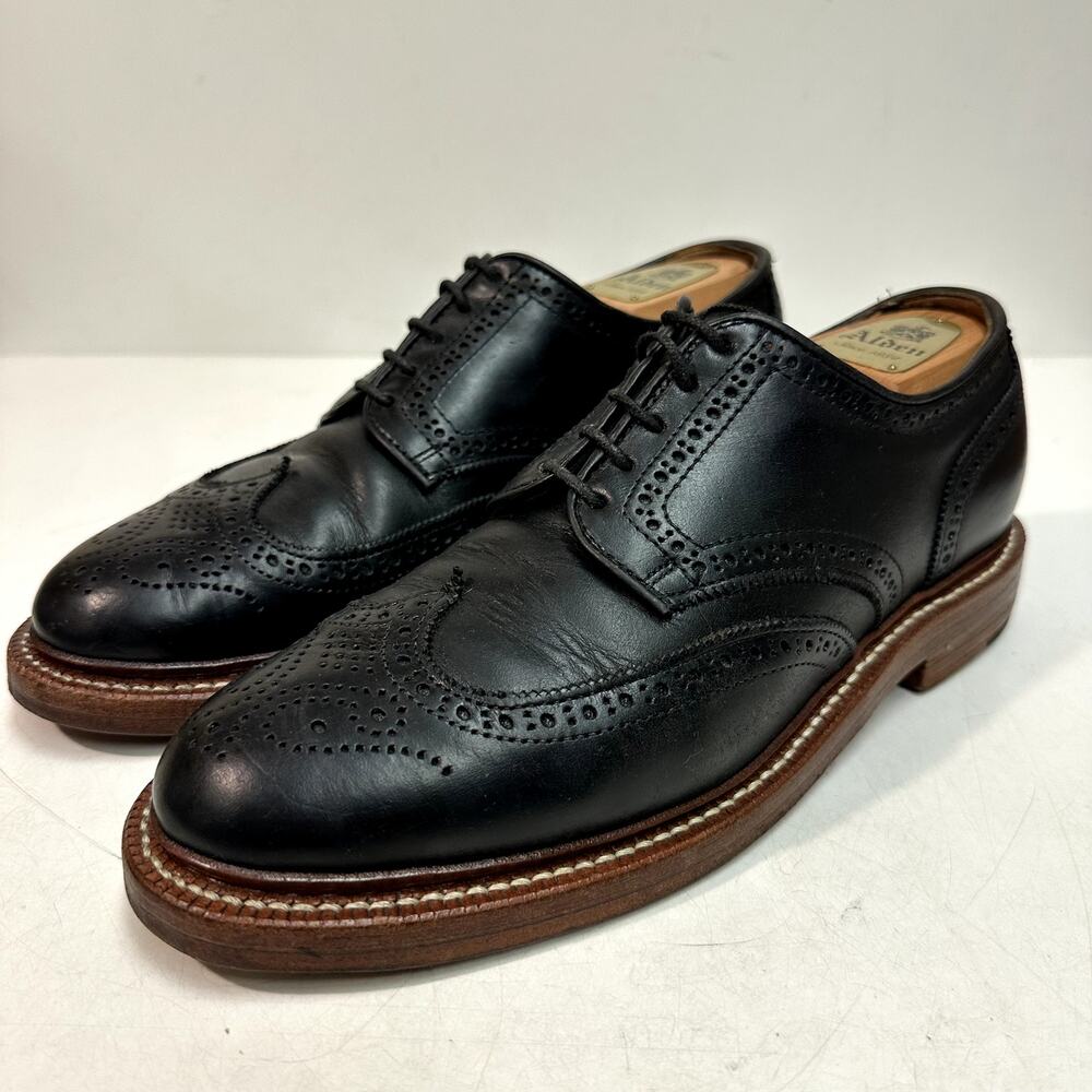 EXCELLENT Oak Street Bootmakers Wingtip Brogue Blucher Black Chromexcel 7.5